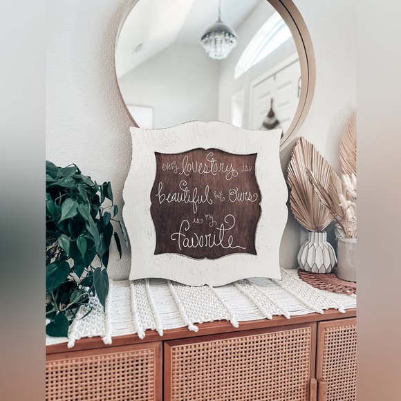 Every love story is beautiful wooden sign fairytale romance decor
